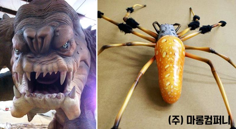 곤충 조형물 - 사마귀 모형 제작 사례