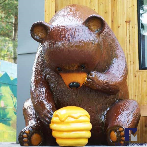 [FRP 동물 조형물] 펜션 입구 포토존 조형물 꿀 먹는 곰 조형물 제작