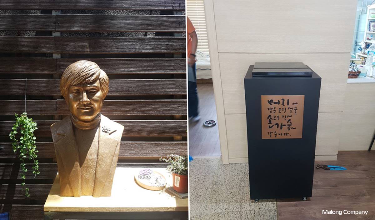 [인물 흉상 제작] 청동 브론즈 소재의 남성 흉상 동상 제작 사례