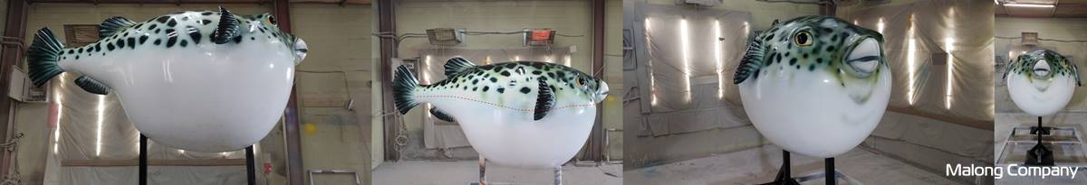 [FRP 모형 조형물 복어 간판 제작 사례] 식당 마스코트 복어 물고기 FRP 조형물